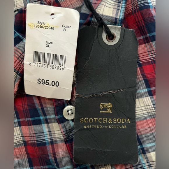 NWT VINTAGE SCOTCH & SODA LONG SLEEVE BUTTON UP DRESS SHIRT SIZE (XL) - Picture 3 of 4